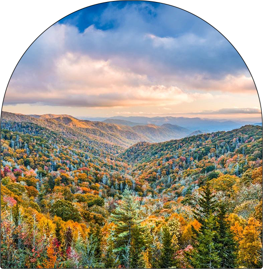 A view of the mountains from an arch.